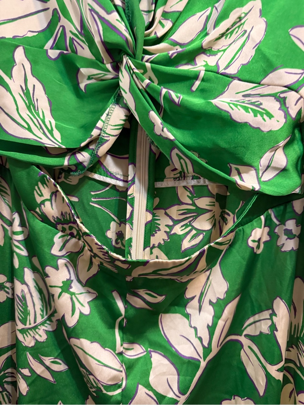 ZARA Green Print Wide Leg Jumpsuit Lg - Picture 5 of 6